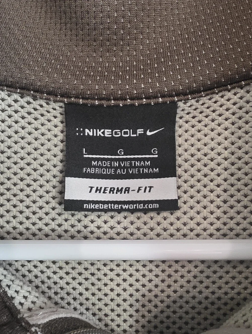 Nike Golf Olive Khaki Therma-fit Quarter-Zip Size Large